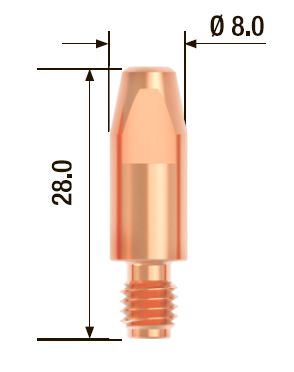Контактный наконечник Fubag M6х28 мм ECU D=0.6 мм (20 шт.)