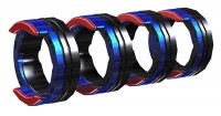 Ролики подающие EWM FE 4R 1.0-1.2MM/0.04-0.045 INCH BLUE/RED (сталь 1.0-1.2 мм, D=37 мм, V-паз, синий-красный, 4 шт.)