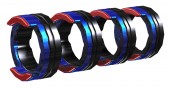Ролики подающие EWM FE 4R 1.0-1.2MM/0.04-0.045 INCH BLUE/RED (сталь 1.0-1.2 мм, D=37 мм, V-паз, синий-красный, 4 шт.)