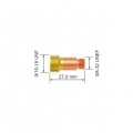 Корпус цанги для горелки PARKER DGT/SGT17/18/26/125M/225F (1.0x27мм, укороченная газ.линза)