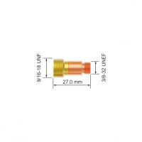 Корпус цанги для горелки PARKER DGT/SGT17/18/26/125M/225F (1.0x27мм, укороченная газ.линза)