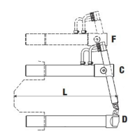 Верхнее изогнутое плечо TECNA 4767 (610 мм, тип F, длинный электрод, для 3327, 3328)