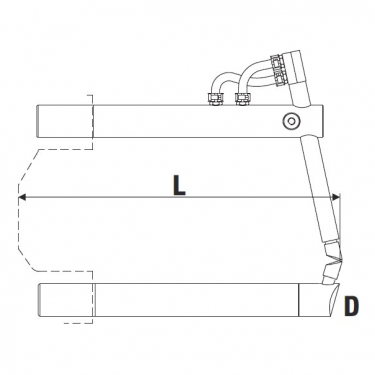 Нижнее изогнутое плечо TECNA 4869 (650 мм, тип D, для клещей 3321, 3322, 3324)