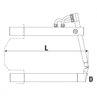 Нижнее изогнутое плечо TECNA 4857 (250 мм, тип D, для клещей 3321, 3322, 3324)