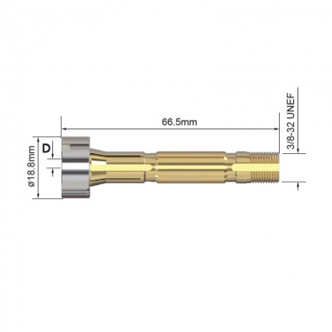 Корпус цанги горелки PARKER T5W (d=6.4 мм, газ.линза)