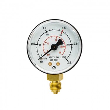Манометр ацетиленовый GCE (0-1.5/2.5 бар, d=50 мм, G1/4