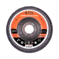 Круг лепестковый с керамическим абразивом FoxWeld FTL Everest P80 (125x22.2 мм, тип 27)