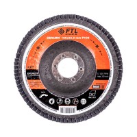 Круг лепестковый с керамическим абразивом FoxWeld FTL Everest P100 (125x22.2 мм, тип 27)