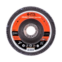Круг лепестковый с керамическим абразивом FoxWeld FTL Everest P100 (125x22.2 мм, тип 29)