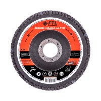 Круг лепестковый с керамическим абразивом FoxWeld FTL Everest P120 (125x22.2 мм, тип 27)