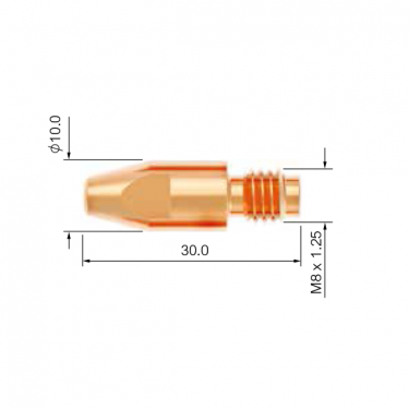 Контактный наконечник PARKER (d=2.4 мм, М8, 10x30 мм, ECU, упаковка 25 шт.)