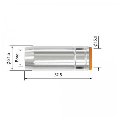 Сопло коническое горелки PARKER Uniarc SVA-UDU2500 (D15/57.5/1.25 мм, упаковка 5 шт.)