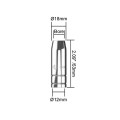 Сопло газовое горелки PARWELD BZL SB140A/SB150A (коническое, d=12x53 мм)