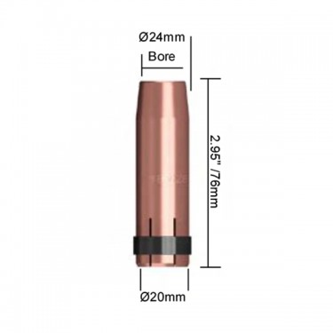 Сопло газовое горелки PARWELD BZL SB380A-501W (цилиндрическое, d=19x76мм)