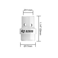 Диффузор газовый горелки PARWELD BZL SB260A (11x29x17мм, белый, упаковка 5 шт.)