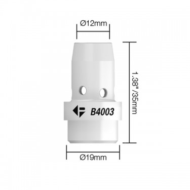 Диффузор газовый горелки PARWELD BZL SB400A (12x35x19мм, керамика)