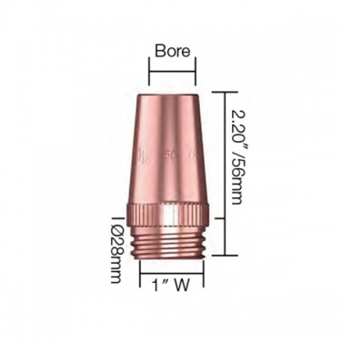 Сопло газовое горелки PARWELD TWC PA No-5 (13x56мм, фиксированное CT, упаковка 5 шт.)