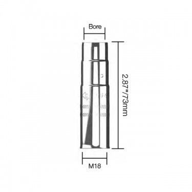 Сопло газовое с изолятором горелки PARWELD ESB PSF 250 (d=12мм, М18x73мм)