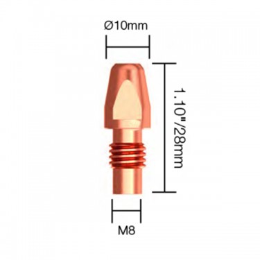 Контактный наконечник PARWELD KMP (d=0.8мм, ECu, M8x28x10мм, короткий)