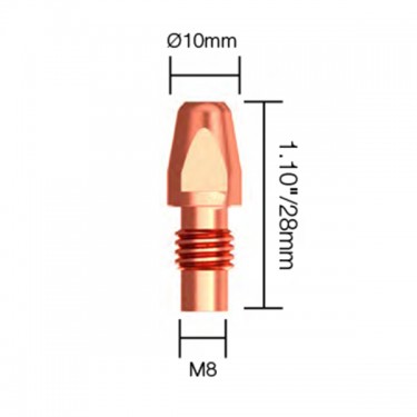 Контактный наконечник PARWELD KMP (d=1.6мм, ECu, M8x28x10мм, короткий, упаковка 25 шт.)