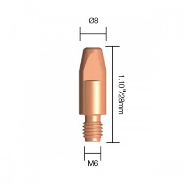 Контактный наконечник PARWELD PRO-FC LNE350A (d=1.4мм, CuCrZr, M6x28x8мм)