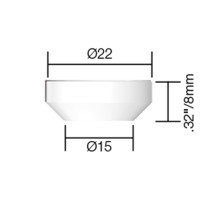 Изолятор короткий PARWELD (22x8x15мм) PRO/ECR/WP17-26