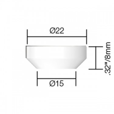 Изолятор короткий PARWELD (22x8x15мм) PRO/ECR/WP17-26