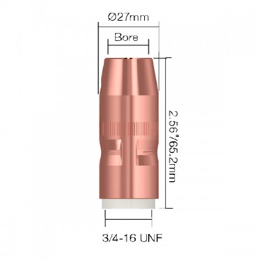 Сопло газовое горелки PARWELD BND C’FIRE Q40 (d=16x65.2мм, медь)