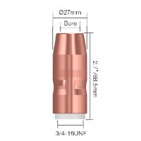 Сопло газовое горелки PARWELD BND C’FIRE Q40 (d=16x68.5мм, медь, упаковка 5 шт.)