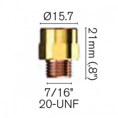 Газовая линза PARWELD (d=1.6мм, 15.7x21.0x7/16”20-UNF) PRO/ECR/WP 18SC