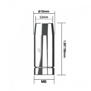 Сопло коническое горелки PARWELD BZL (d=12.0мм, на резьбе М8, упаковка 5 шт.)