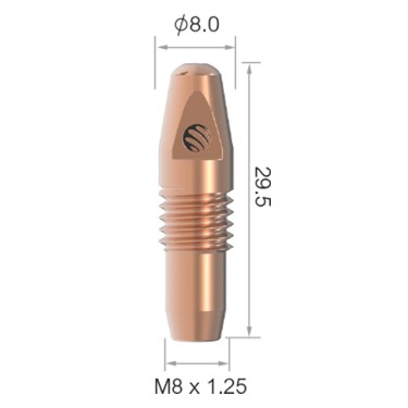 Контактный наконечник горелки Parker Arc M2/M2M/M22/M22M (d=0.8мм, ECu, M8x29.5, упаковка 10 шт.)