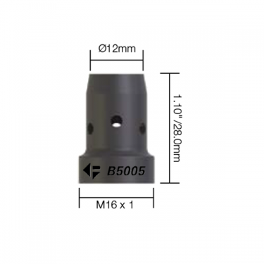 Диффузор газовый горелки PARWELD BZL SB380A/SB401W/SB501W (12x28xM16x1, черный, упаковка 5 шт.)