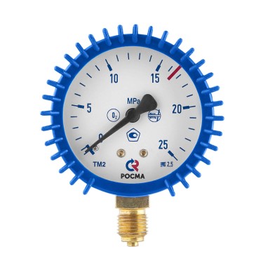 Манометр ПТК 25.0 МПа (d=63 мм, G1/4, кислород, синий)