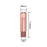 Контактный наконечник PARWELD BZL SB150A (d=1.2мм, ECU-AL, M6x25x6мм, упаковка 25 шт.)