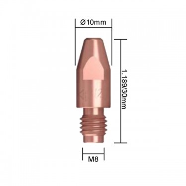 Контактный наконечник PARWELD BZL SB360A-SB501W (Al, d=1.6мм, CuCrZr, M8x30x10мм, уп. 25 шт.)